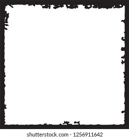 Black grunge style frame on white background