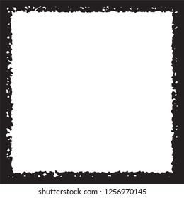 Black grunge style frame on white background