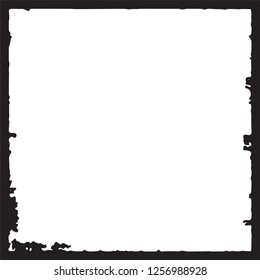 Black grunge style frame on white background
