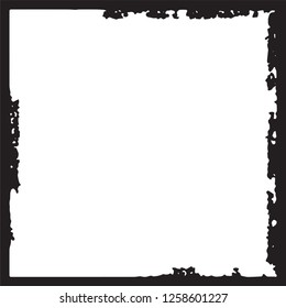 Black grunge style frame on white background