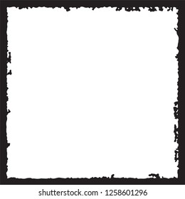 Black grunge style frame on white background