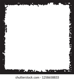 Black grunge style frame on white background