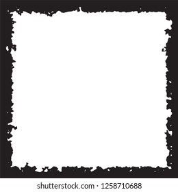 Black grunge style frame on white background