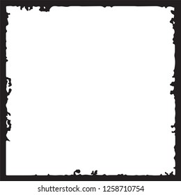 Black grunge style frame on white background