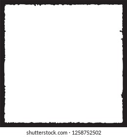 Black grunge style frame on white background