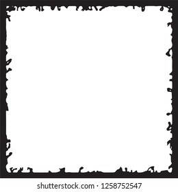 Black grunge style frame on white background