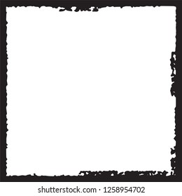 Black grunge style frame on white background