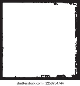 Black grunge style frame on white background