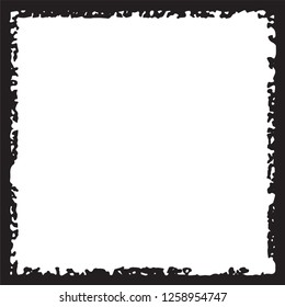 Black grunge style frame on white background