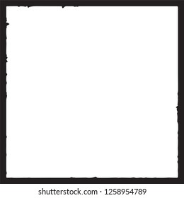 Black grunge style frame on white background