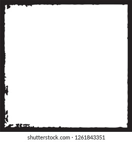 Black grunge style frame on white background