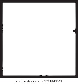 Black grunge style frame on white background