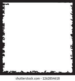 Black grunge style frame on white background
