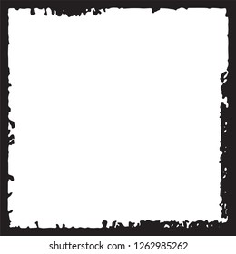 Black grunge style frame on white background