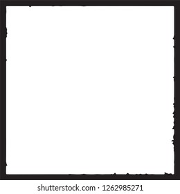 Black grunge style frame on white background