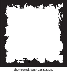 Black grunge style frame on white background