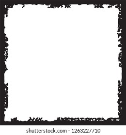 Black grunge style frame on white background