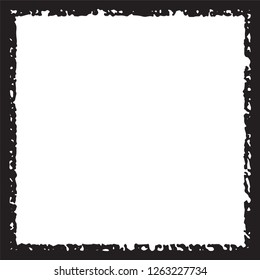 Black grunge style frame on white background