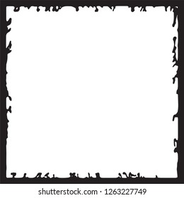 Black grunge style frame on white background