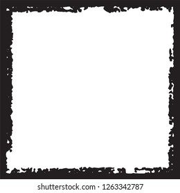 Black grunge style frame on white background
