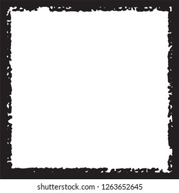 Black grunge style frame on white background
