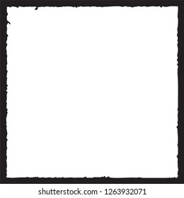 Black grunge style frame on white background