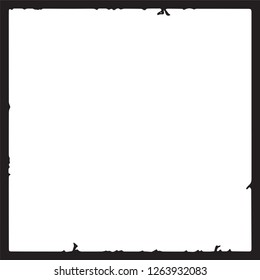 Black grunge style frame on white background