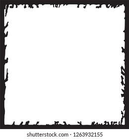 Black grunge style frame on white background