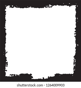 Black grunge style frame on white background