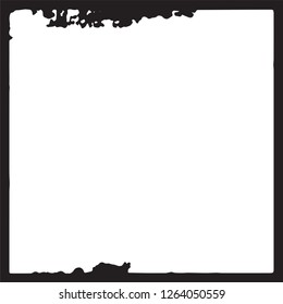 Black grunge style frame on white background