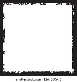 Black grunge style frame on white background