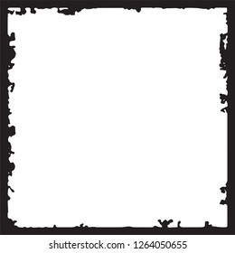 Black grunge style frame on white background