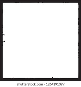 Black grunge style frame on white background
