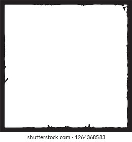 Black grunge style frame on white background