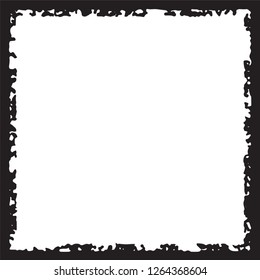 Black grunge style frame on white background