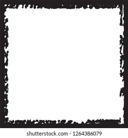 Black grunge style frame on white background