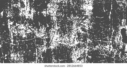 Black grunge texture background with distressed weathered surface and scratched abstract pattern. High contrast monochrome overlay featuring worn paint effects, rough erosion marks, vintage noise texture, and aged wall details, ideal for graphic design, branding, posters, print materials, and creative projects.