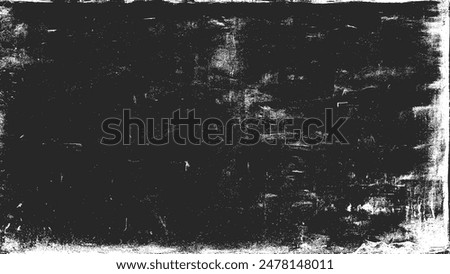 Black grunge texture background vintage distressed overlay frame border vector. Dark old abstract rough scratched wall weathered surface. Retro aged worn pattern paper antique element