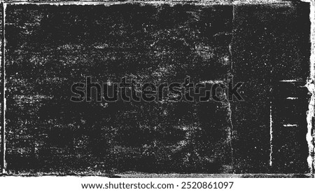 Black grunge texture background vintage distressed overlay frame border vector. Dark old abstract rough scratched wall weathered surface. Retro aged worn pattern paper antique element