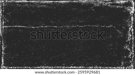 Black grunge texture background vintage distressed overlay frame border vector. Dark old abstract rough scratched wall weathered surface. Retro aged worn pattern paper antique element