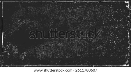 Black grunge texture background vintage distressed overlay frame border vector. Dark old abstract rough scratched wall weathered surface. Retro aged worn pattern paper antique element