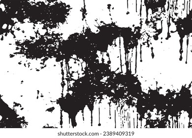 fondo de textura de grunge negro, ilustración vectorial de textura en blanco y negro para fondo