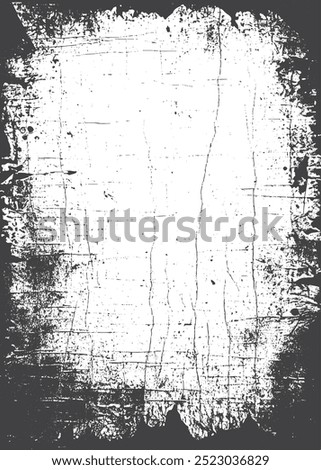 Black grunge texture border frame over white. vector grunge black frame with white background for your text