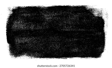 Black grunge texture frame distressed background vector. Rough aged vintage border overlay. Dark rectangle worn paint brush design abstract grungy weathered