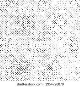 Black Grunge Texture on White Background, Abstract Rough Vector, Halftone Dotted Scratch