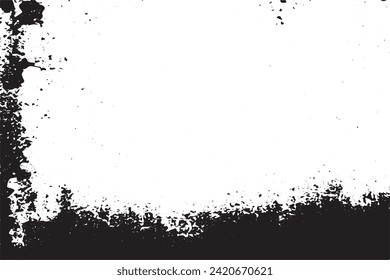 black grunge texture on white background, vector image