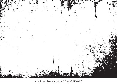 black grunge texture on white background, vector image