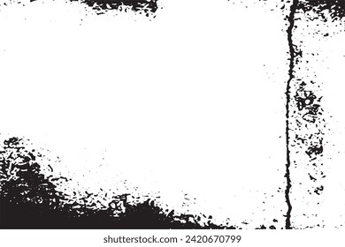 black grunge texture on white background, vector image
