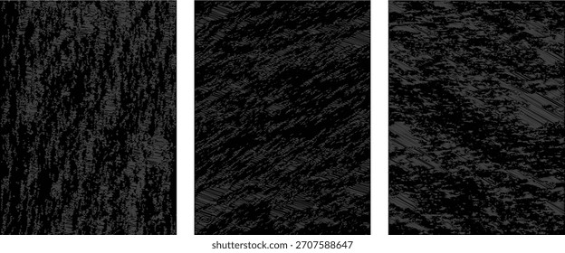 Conjunto de textura de grunge negro: Colección de fondo Abstractas de superficie rugosa oscura