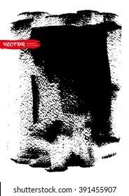 Black grunge texture for your design. Abstract black ink background isolated on white. Monochrome texture background. Grungy acrylic plaint in vector.